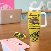 School Bus Driver Appreciation Tumbler With Handle Be Nice To The Bus Driver Don't Judge - Wonder Print Shop
