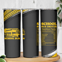 School Bus Driver Appreciation Skinny Tumbler Funny Nutrition Facts American USA Flag - Wonder Print Shop
