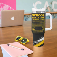 School Bus Driver Appreciation Tumbler With Handle Funny Nutrition Facts American USA Flag - Wonder Print Shop
