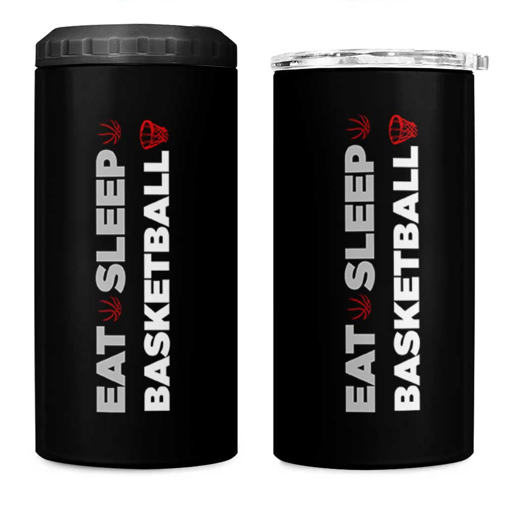 Basketball Player 4 in 1 Can Cooler Tumbler Basketballer Coach Sports Team Gift Eat Sleep Basketball