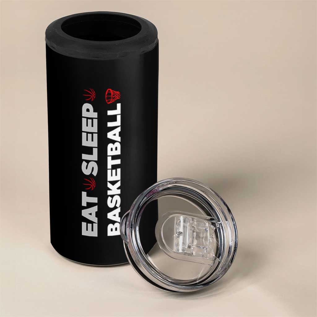 Basketball Player 4 in 1 Can Cooler Tumbler Basketballer Coach Sports Team Gift Eat Sleep Basketball