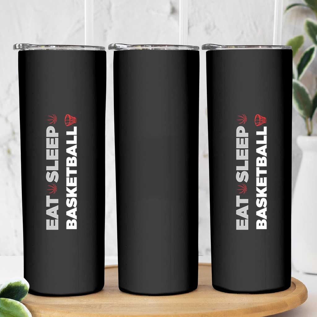 Basketball Player Skinny Tumbler Basketballer Coach Sports Team Gift Eat Sleep Basketball