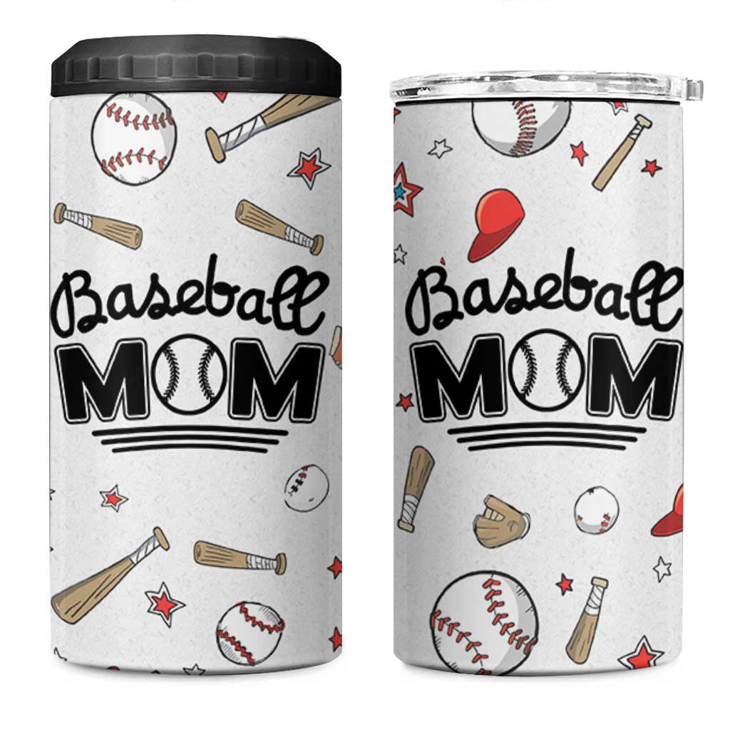 Baseball Mom 4 in 1 Can Cooler Tumbler Mothers Day Birthday Gifts from Daughter Son