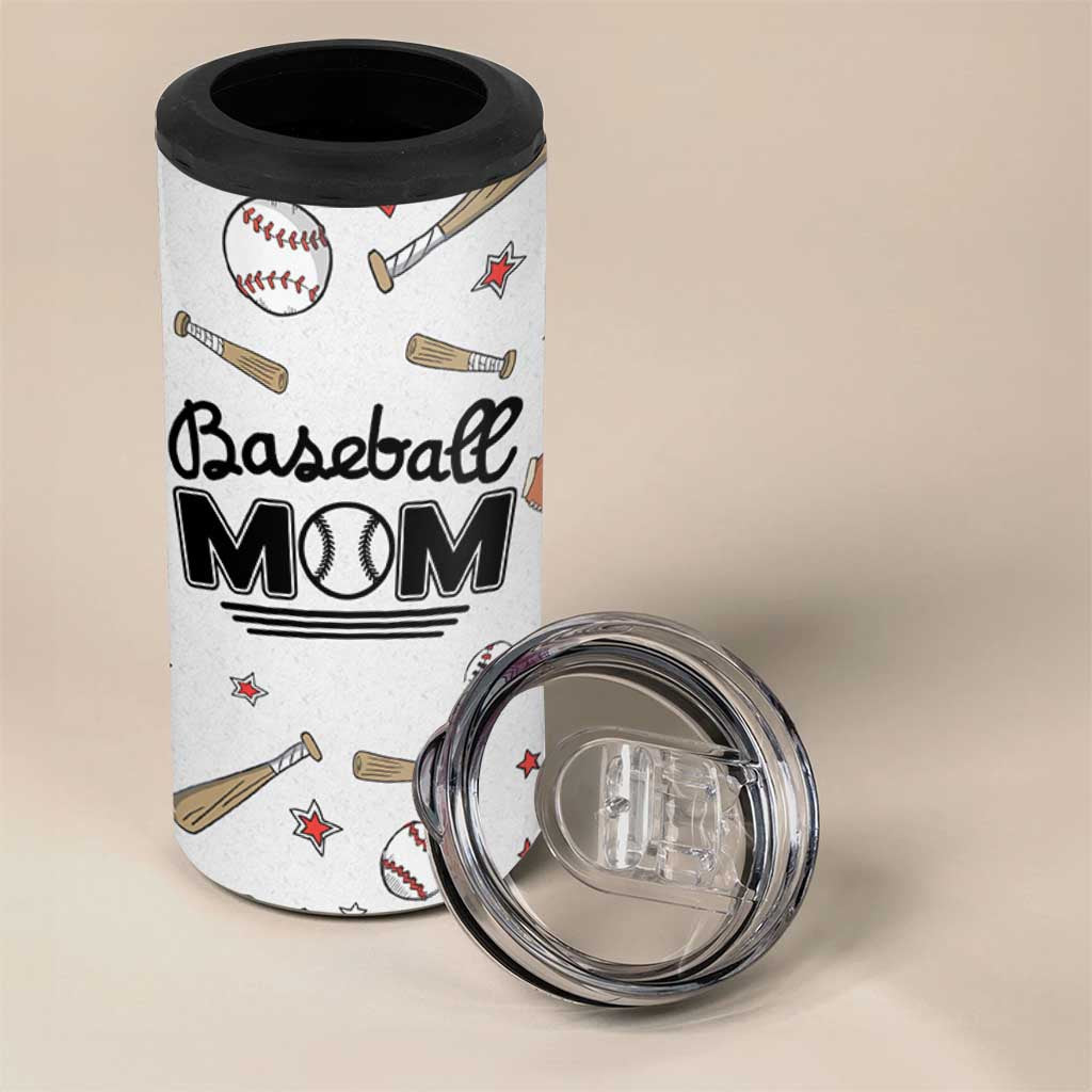 Baseball Mom 4 in 1 Can Cooler Tumbler Mothers Day Birthday Gifts from Daughter Son