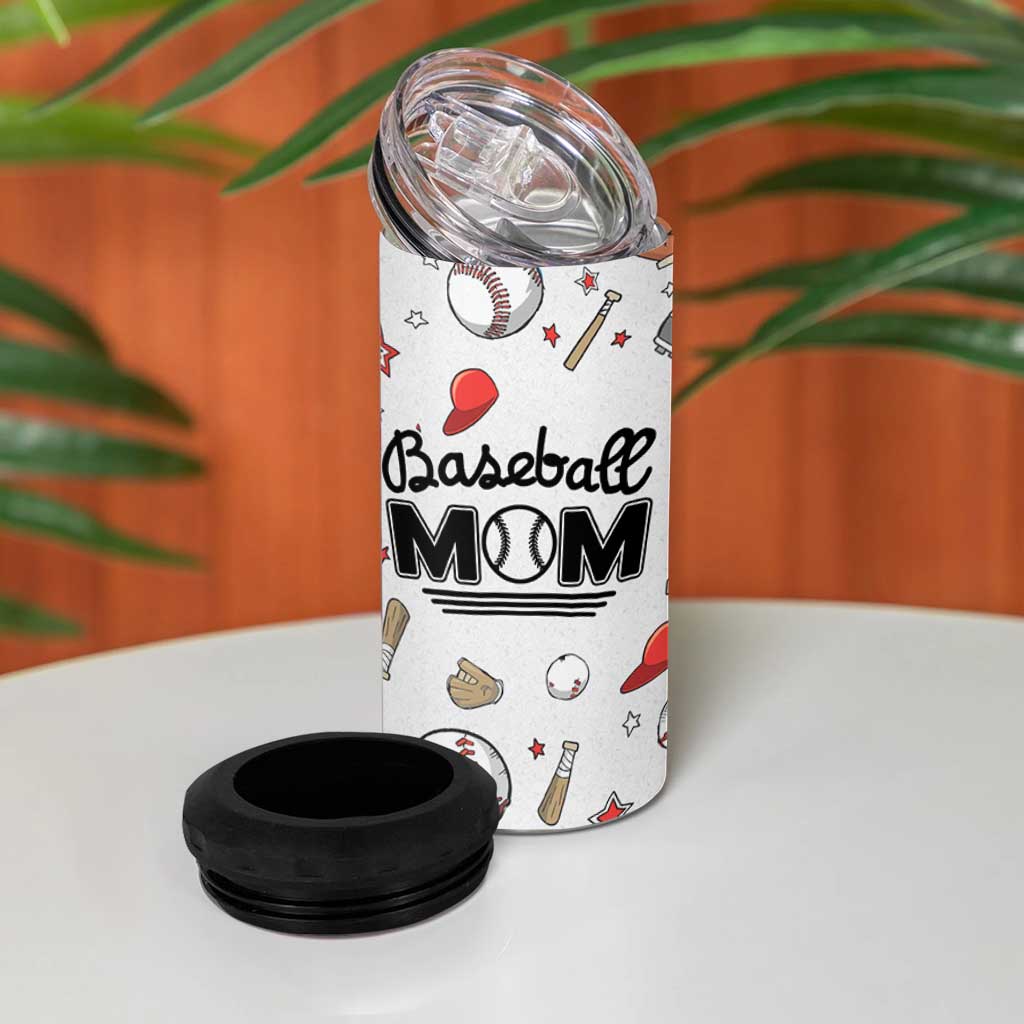 Baseball Mom 4 in 1 Can Cooler Tumbler Mothers Day Birthday Gifts from Daughter Son