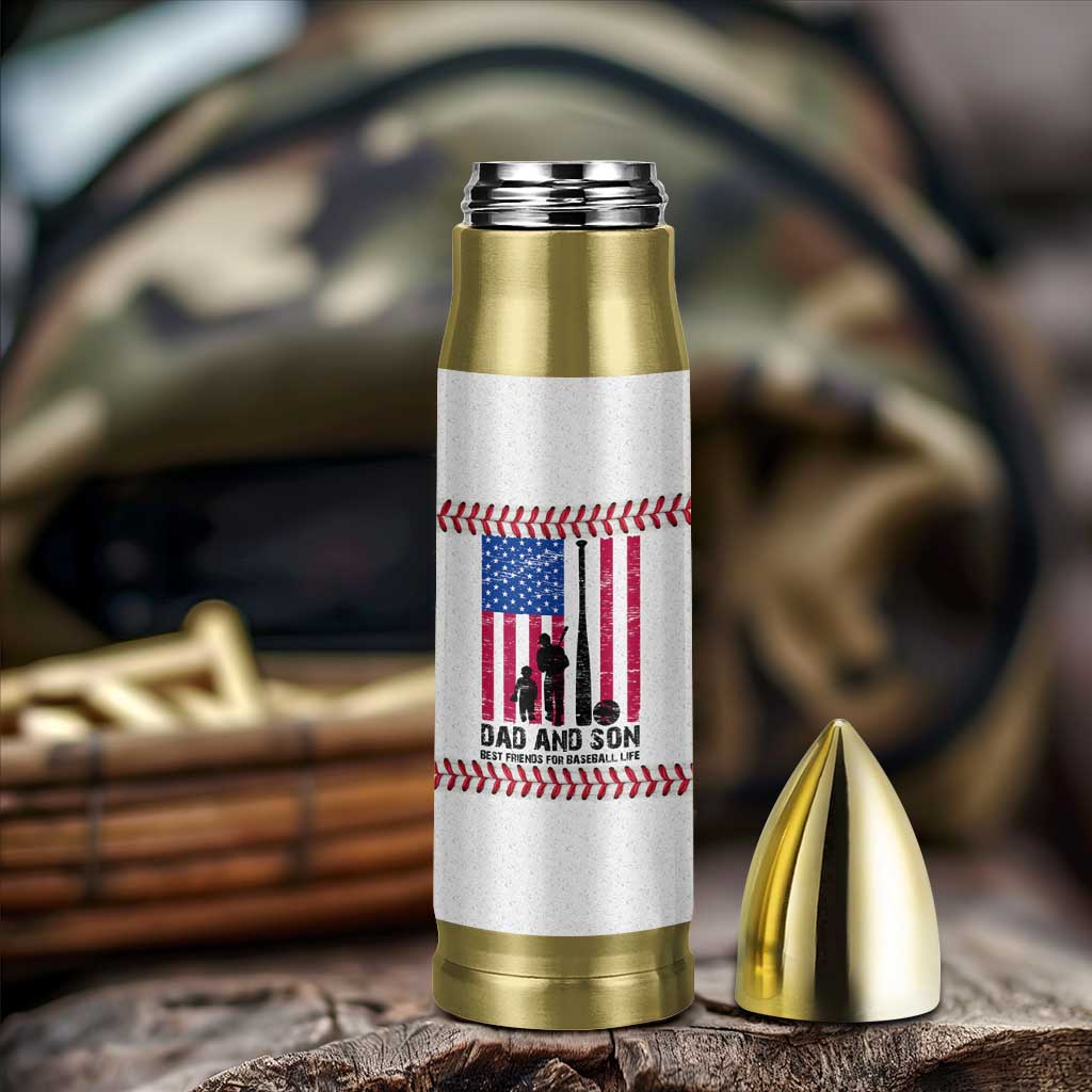 Baseball Dad Bullet Tumbler Funny Father's Day Gift For Dad From Son US Flag