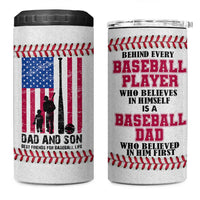 Baseball Dad 4 in 1 Can Cooler Tumbler Funny Father's Day Gift For Dad From Son US Flag
