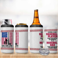 Baseball Dad 4 in 1 Can Cooler Tumbler Funny Father's Day Gift For Dad From Son US Flag