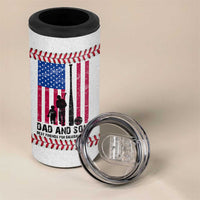 Baseball Dad 4 in 1 Can Cooler Tumbler Funny Father's Day Gift For Dad From Son US Flag