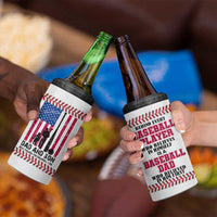 Baseball Dad 4 in 1 Can Cooler Tumbler Funny Father's Day Gift For Dad From Son US Flag
