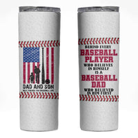 Baseball Dad Skinny Tumbler Funny Father's Day Gift For Dad From Son US Flag