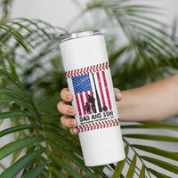 Baseball Dad Skinny Tumbler Funny Father's Day Gift For Dad From Son US Flag