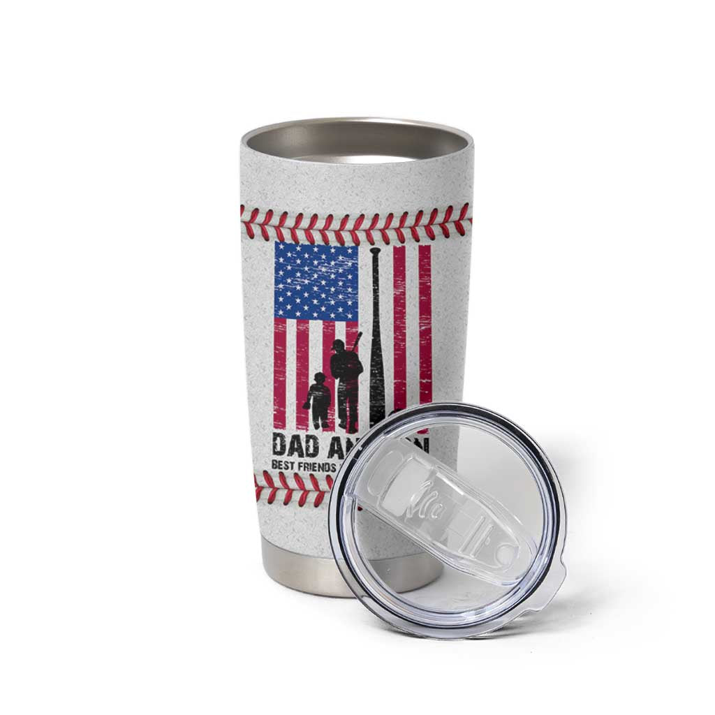 Baseball Dad Tumbler Cup Funny Father's Day Gift For Dad From Son US Flag