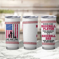 Baseball Dad Tumbler Cup Funny Father's Day Gift For Dad From Son US Flag