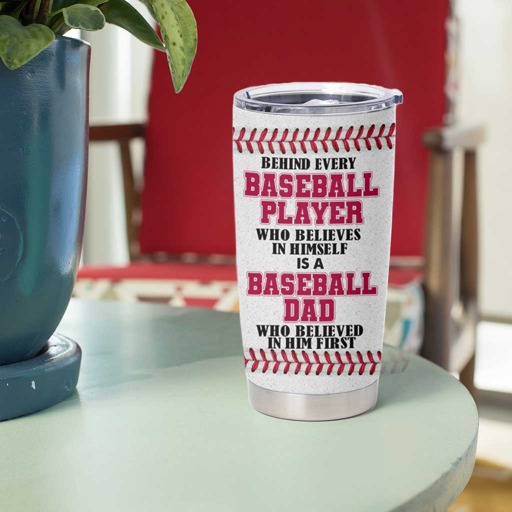 Baseball Dad Tumbler Cup Funny Father's Day Gift For Dad From Son US Flag