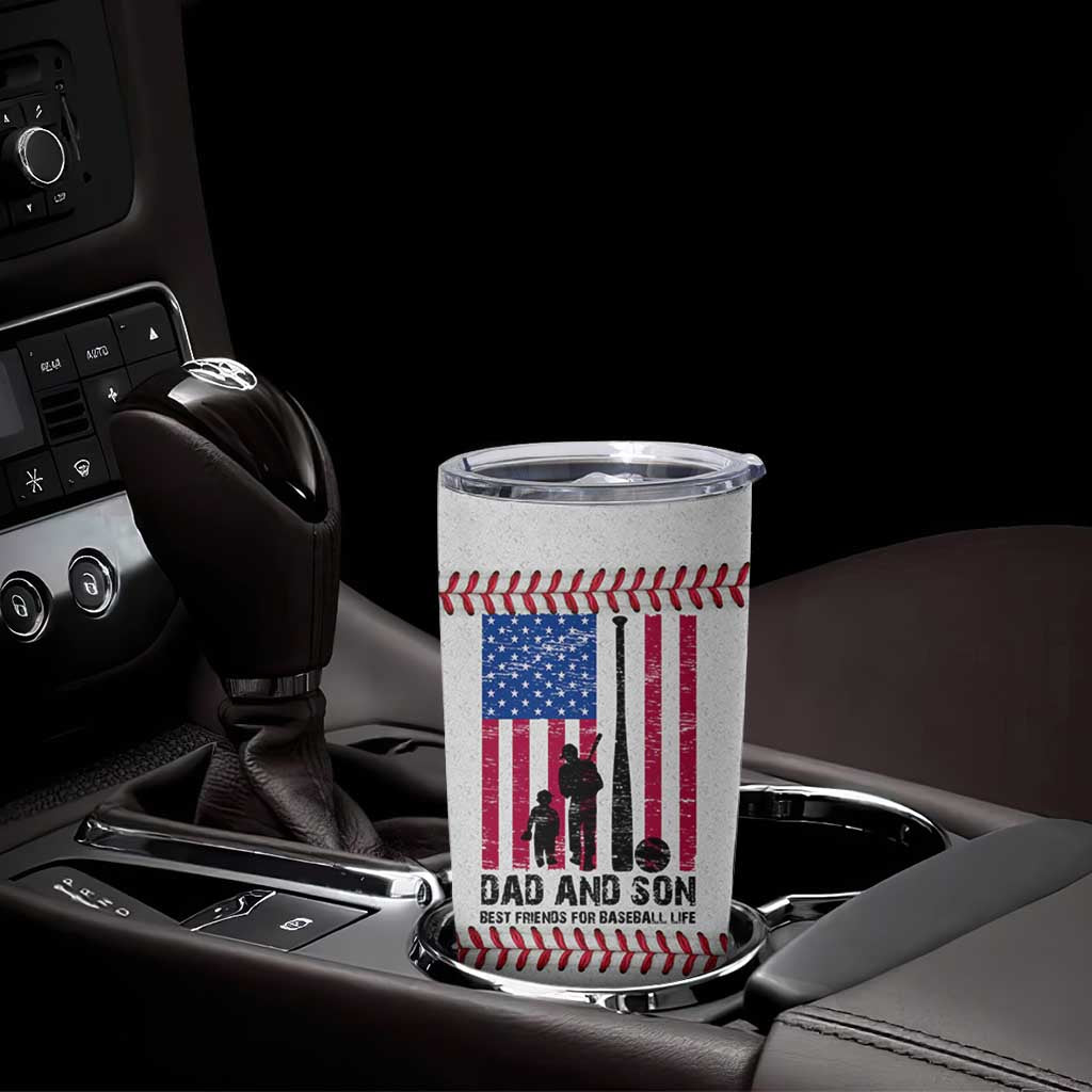 Baseball Dad Tumbler Cup Funny Father's Day Gift For Dad From Son US Flag