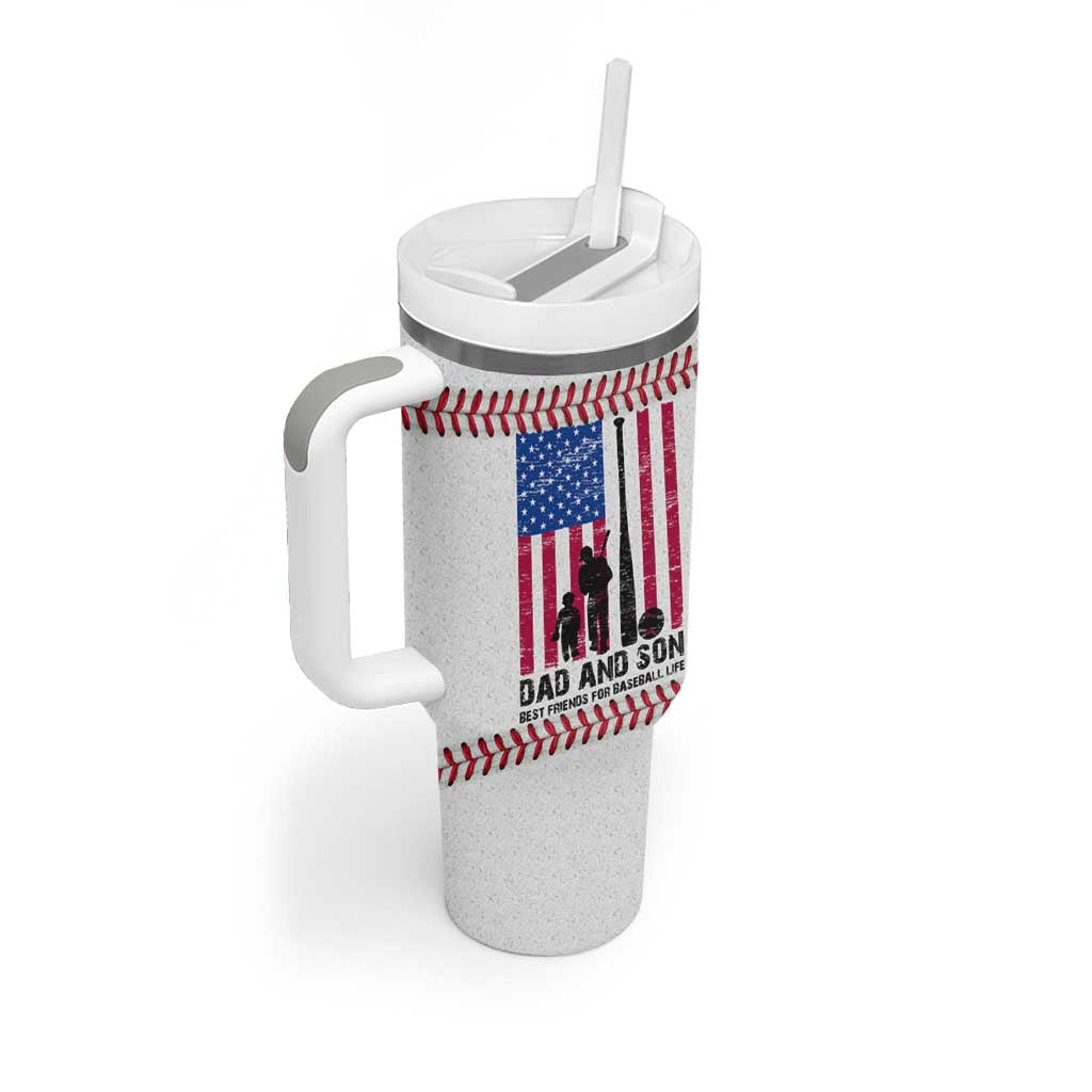 Baseball Dad Tumbler With Handle Funny Father's Day Gift For Dad From Son US Flag
