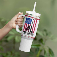 Baseball Dad Tumbler With Handle Funny Father's Day Gift For Dad From Son US Flag