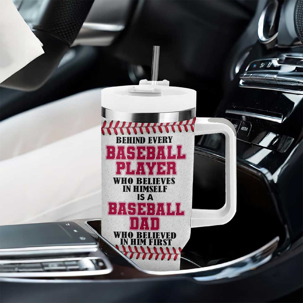Baseball Dad Tumbler With Handle Funny Father's Day Gift For Dad From Son US Flag