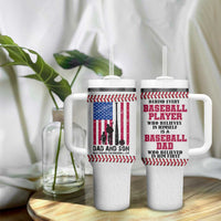 Baseball Dad Tumbler With Handle Funny Father's Day Gift For Dad From Son US Flag