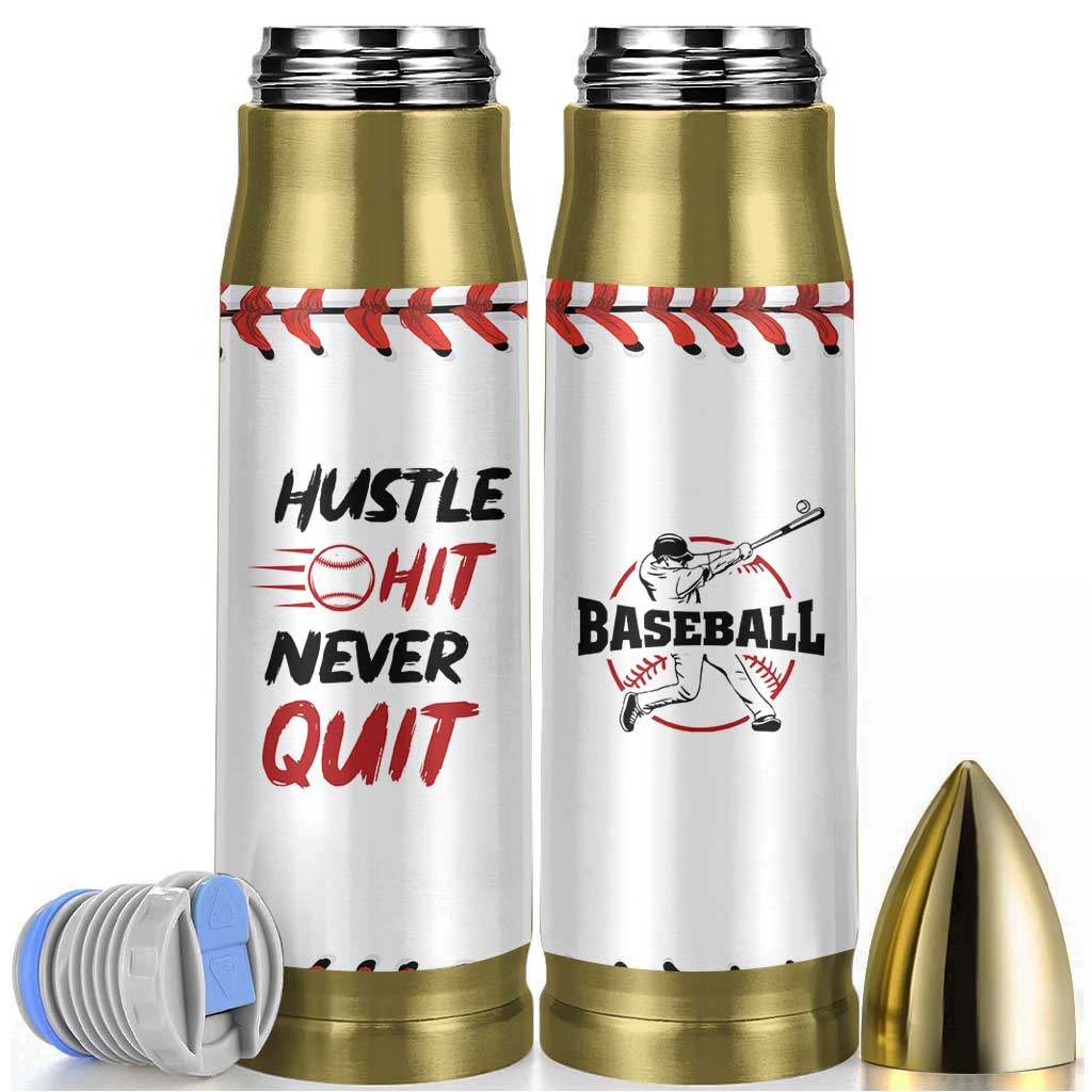 Baseball Bullet Tumbler Never Quit Funny Baseball Player Fan Coach Catcher Pitcher