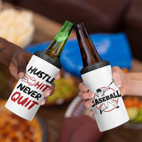 Baseball 4 in 1 Can Cooler Tumbler Never Quit Funny Baseball Player Fan Coach Catcher Pitcher