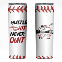 Baseball Skinny Tumbler Never Quit Funny Baseball Player Fan Coach Catcher Pitcher