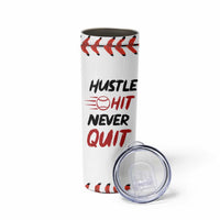 Baseball Skinny Tumbler Never Quit Funny Baseball Player Fan Coach Catcher Pitcher