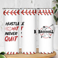 Baseball Skinny Tumbler Never Quit Funny Baseball Player Fan Coach Catcher Pitcher