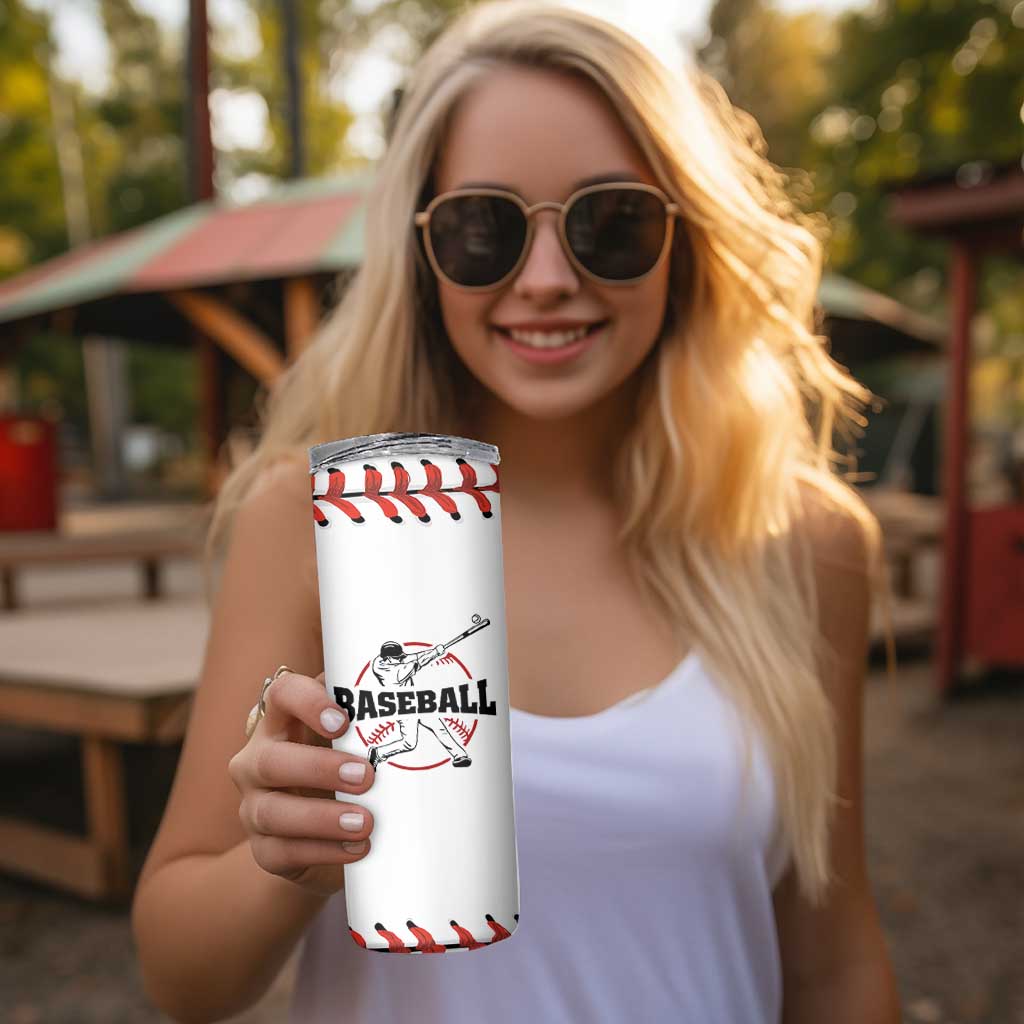 Baseball Skinny Tumbler Never Quit Funny Baseball Player Fan Coach Catcher Pitcher