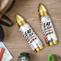 Funny Baseball Bullet Tumbler Eat Sleep Baseball Repeat Catcher Pitcher