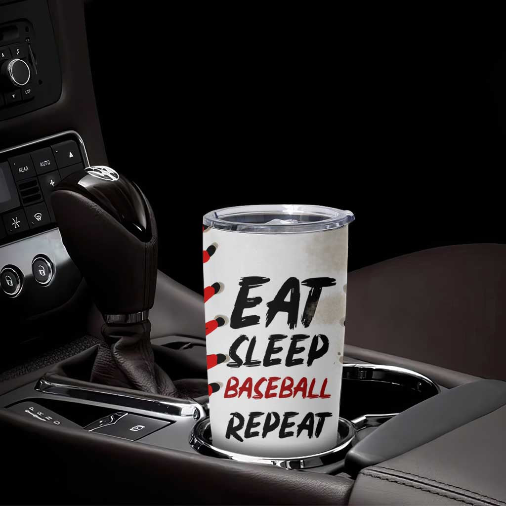 Funny Baseball Tumbler Cup Eat Sleep Baseball Repeat Catcher Pitcher