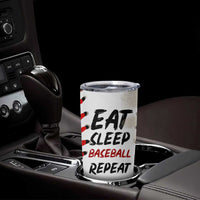 Funny Baseball Tumbler Cup Eat Sleep Baseball Repeat Catcher Pitcher