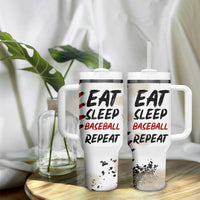 Funny Baseball Tumbler With Handle Eat Sleep Baseball Repeat Catcher Pitcher