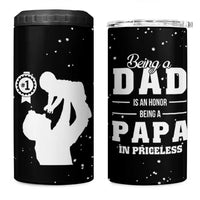 Father's Day Gift For Grandpa 4 in 1 Can Cooler Tumbler Being A Dad is an Honor Being A Papa is Priceless
