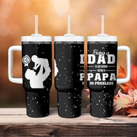 Father's Day Gift For Grandpa Tumbler With Handle Being A Dad is an Honor Being A Papa is Priceless
