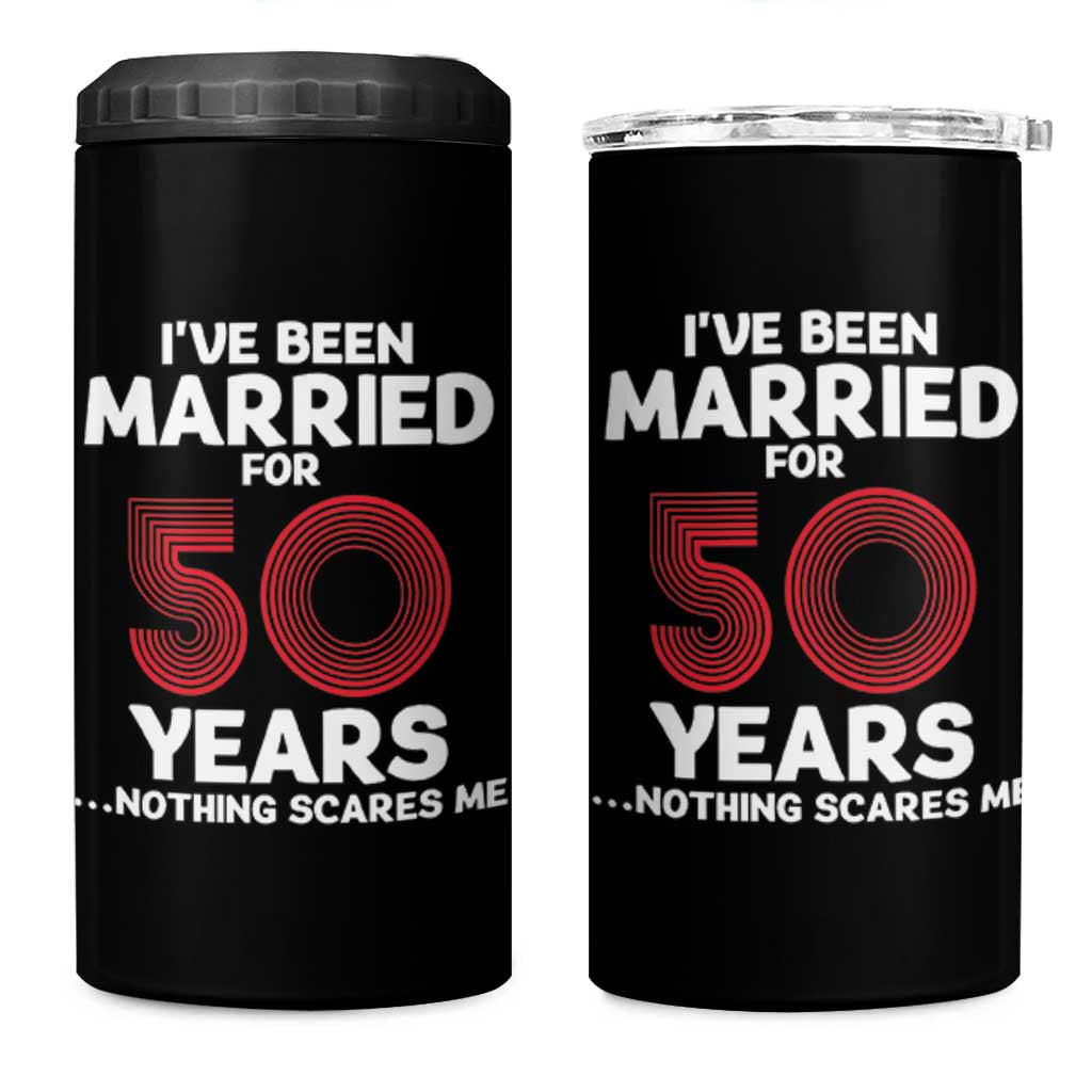 Couples 50 Years Married 4 in 1 Can Cooler Tumbler Funny 50th Wedding Anniversary Gifts For Him Her