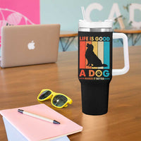 Gift For Dog Lovers Tumbler With Handle Retro Life Is Better With A Dog