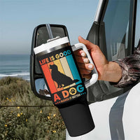 Gift For Dog Lovers Tumbler With Handle Retro Life Is Better With A Dog