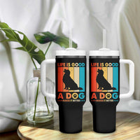 Gift For Dog Lovers Tumbler With Handle Retro Life Is Better With A Dog