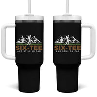 Funny 60th Birthday Gifts For Golfer Tumbler With Handle Six-tee and Still on Par - Wonder Print Shop