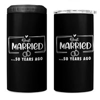 Just Married 50 Years Ago 4 in 1 Can Cooler Tumbler 50th Anniversary Gift