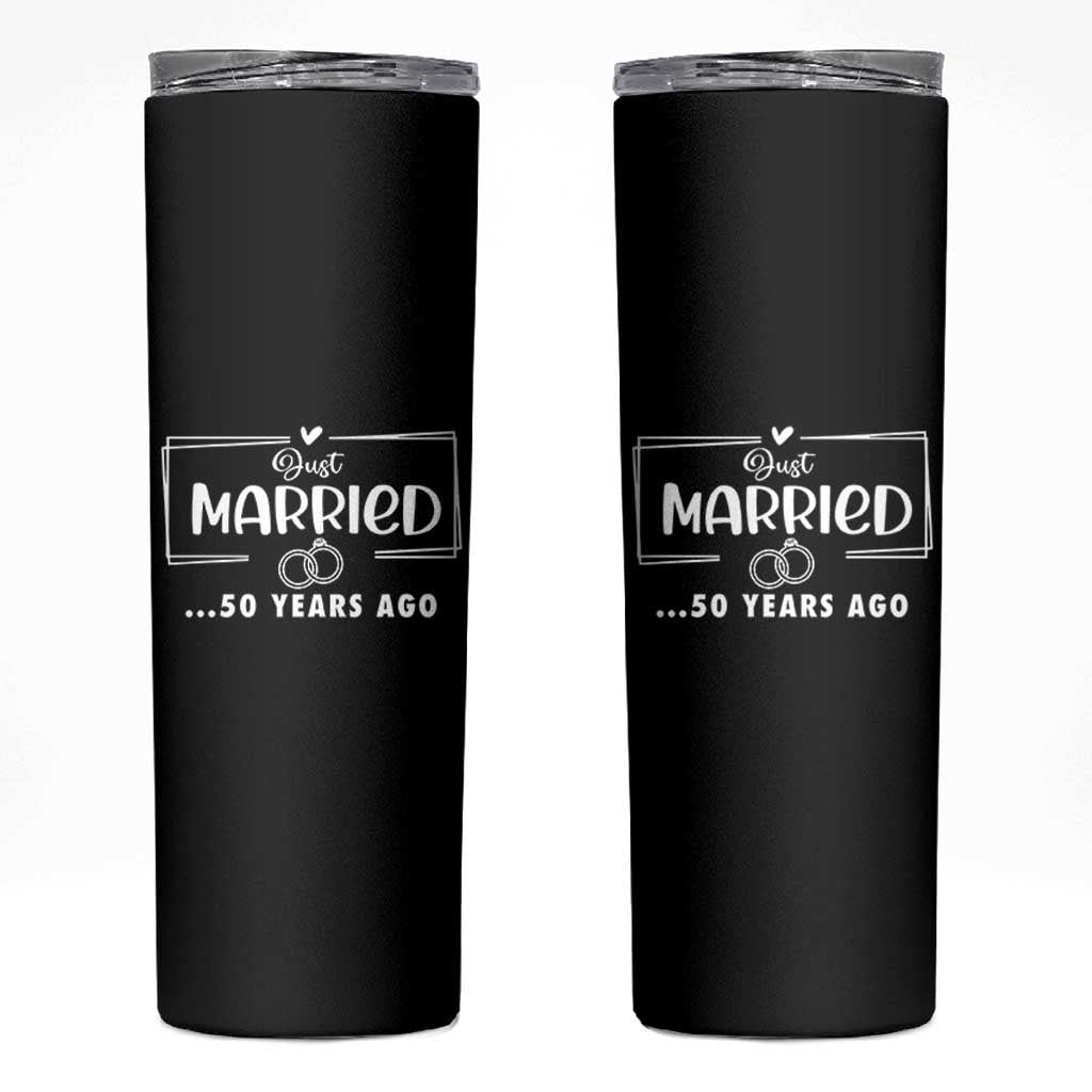 Just Married 50 Years Ago Skinny Tumbler 50th Anniversary Gift