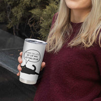 Funny Black Cat Tumbler Cup Sorry I'm Late My Cat Was Sitting On Me Humor Saying Coffee Cup Of Kitty Owners - Wonder Print Shop