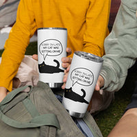 Funny Black Cat Tumbler Cup Sorry I'm Late My Cat Was Sitting On Me Humor Saying Coffee Cup Of Kitty Owners - Wonder Print Shop