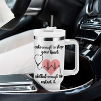 Funny Doctor Tumbler With Handle Cute Enough To Stop Your Heart Skilled To Restart It