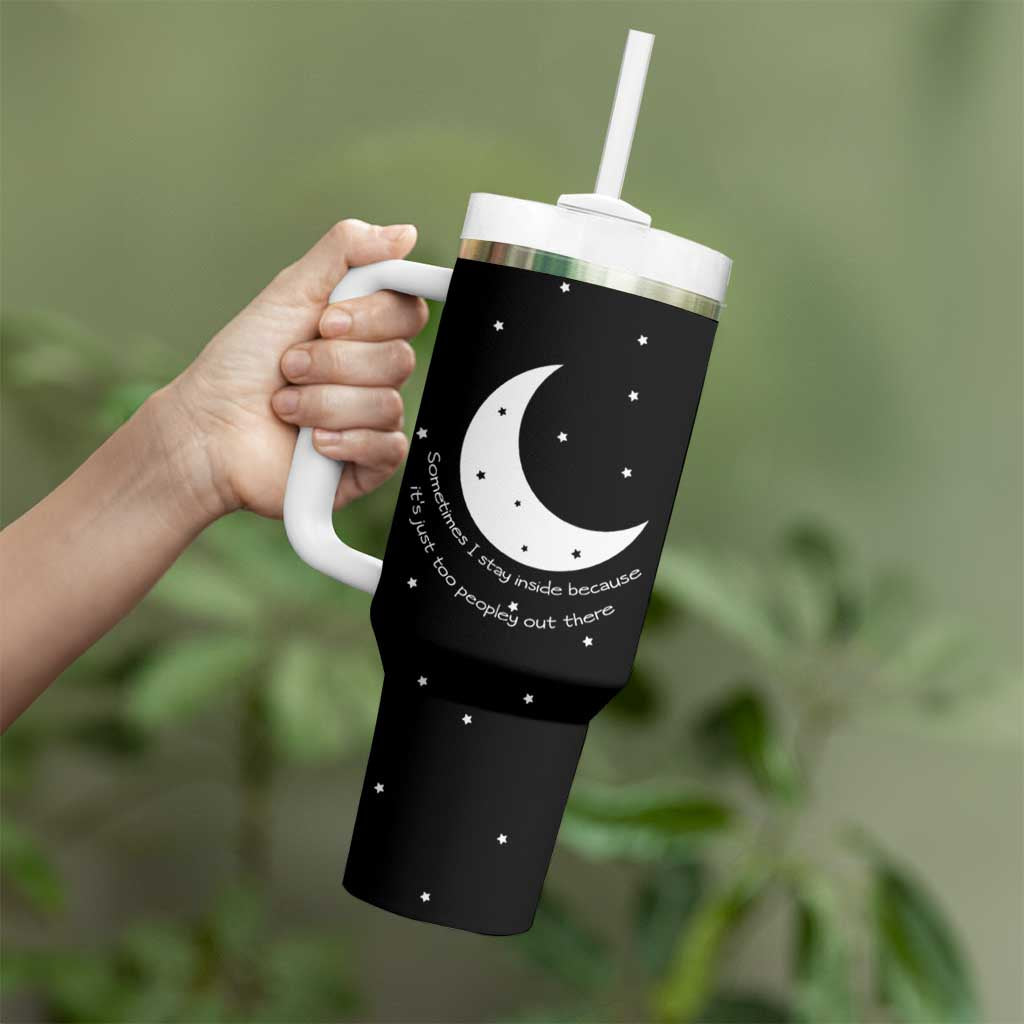 Funny Introvert Tumbler With Handle Sometimes I Stay Inside Because It's Just Too Peopley Out There, Funny Saying Joke Gifts for Anti-social People - Wonder Print Shop