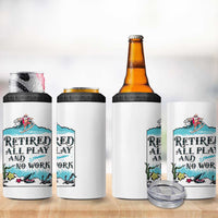 Retirement Gifts For Men 4 in 1 Can Cooler Tumbler All Play No Work Funny Retired Gift For Coworkers