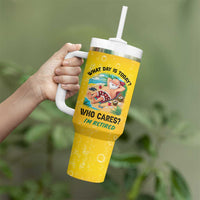 Funny Retirement Gifts Tumbler With Handle What Day Is Today? Who Cares? I'm Retired - Wonder Print Shop