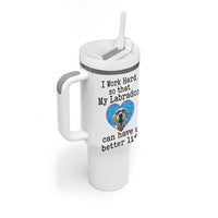 Dog Mom Gifts Tumbler With Handle Work Hard For My Labrador Dog